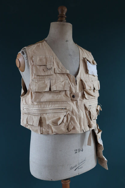Vintage 1980s 90s wading vest - utility waistcoat - fly fishing - 46" chest