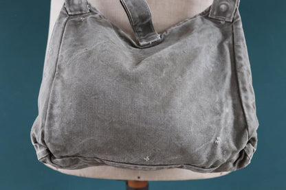 Vintage 1930s 30s WW2 era Swedish army military cotton cross body mattornist bag stamped musette