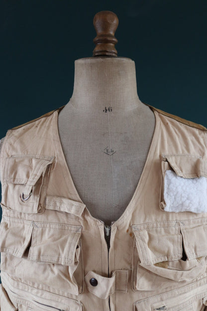 Vintage 1980s 90s wading vest - utility waistcoat - fly fishing - 46" chest