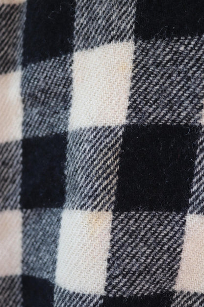 Vintage 1940s 40s 1950s 50s Field Master white black wool buffalo plaid CPO shirt jacket hunting camp 48” chest workwear work camping