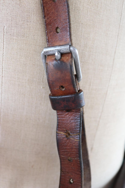 Vintage 1930s 30s 1940s 40s Swedish army military map brown leather document shoulder bag satchel luggage laptop work workwear chore