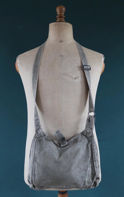 Vintage 1930s 30s WW2 era Swedish army military cotton cross body mattornist bag stamped musette