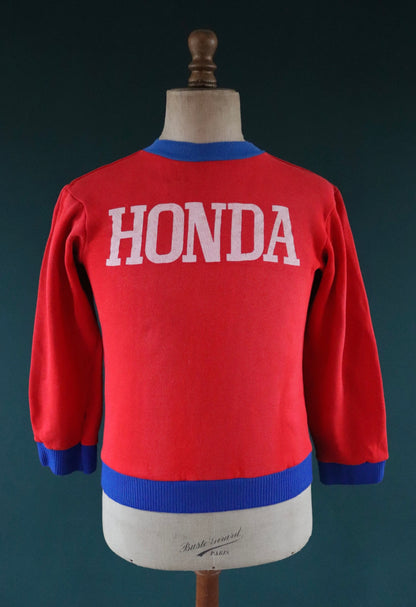 Vintage 1970s French Honda sweatshirt - motorcycle racing - 38" chest