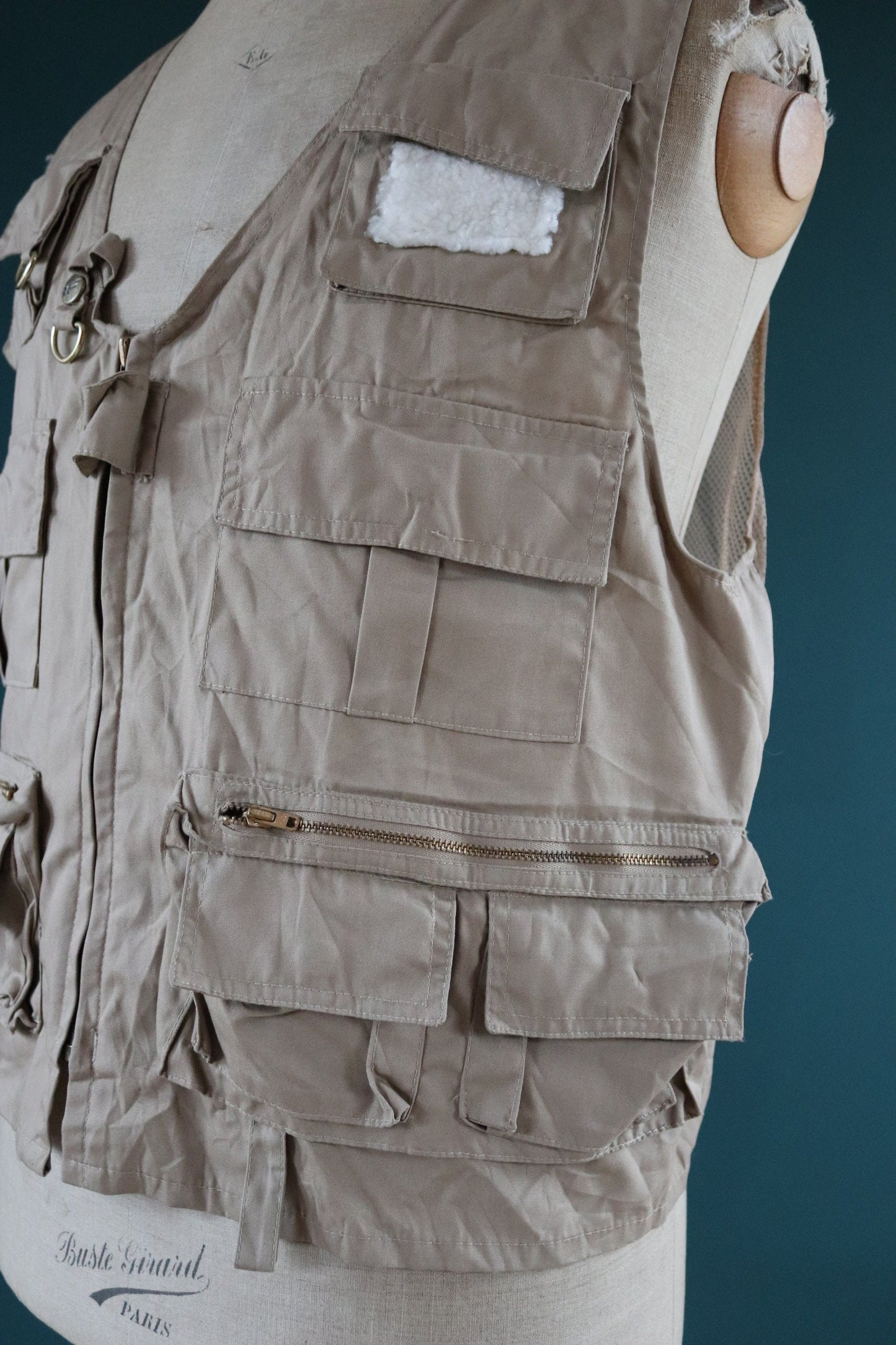 Vintage 1980s 90s fly fishing vest - wading utility waistcoat - 46" chest