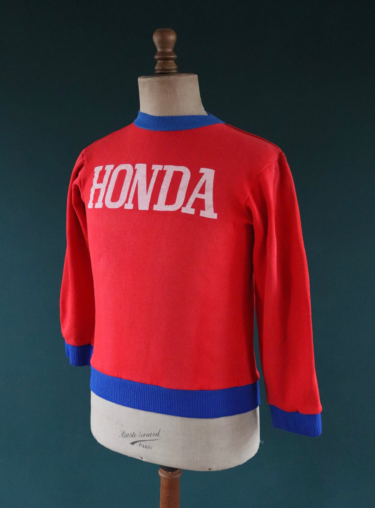 Vintage 1970s French Honda sweatshirt - motorcycle racing - 38" chest