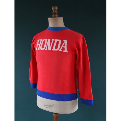 Vintage 1970s French Honda sweatshirt - motorcycle racing - 38" chest