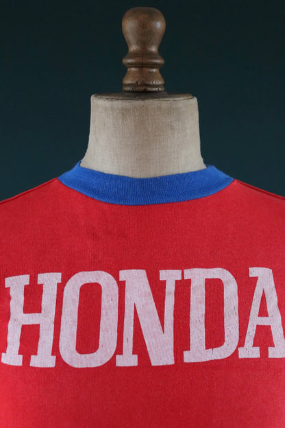 Vintage 1970s French Honda sweatshirt - motorcycle racing - 38" chest