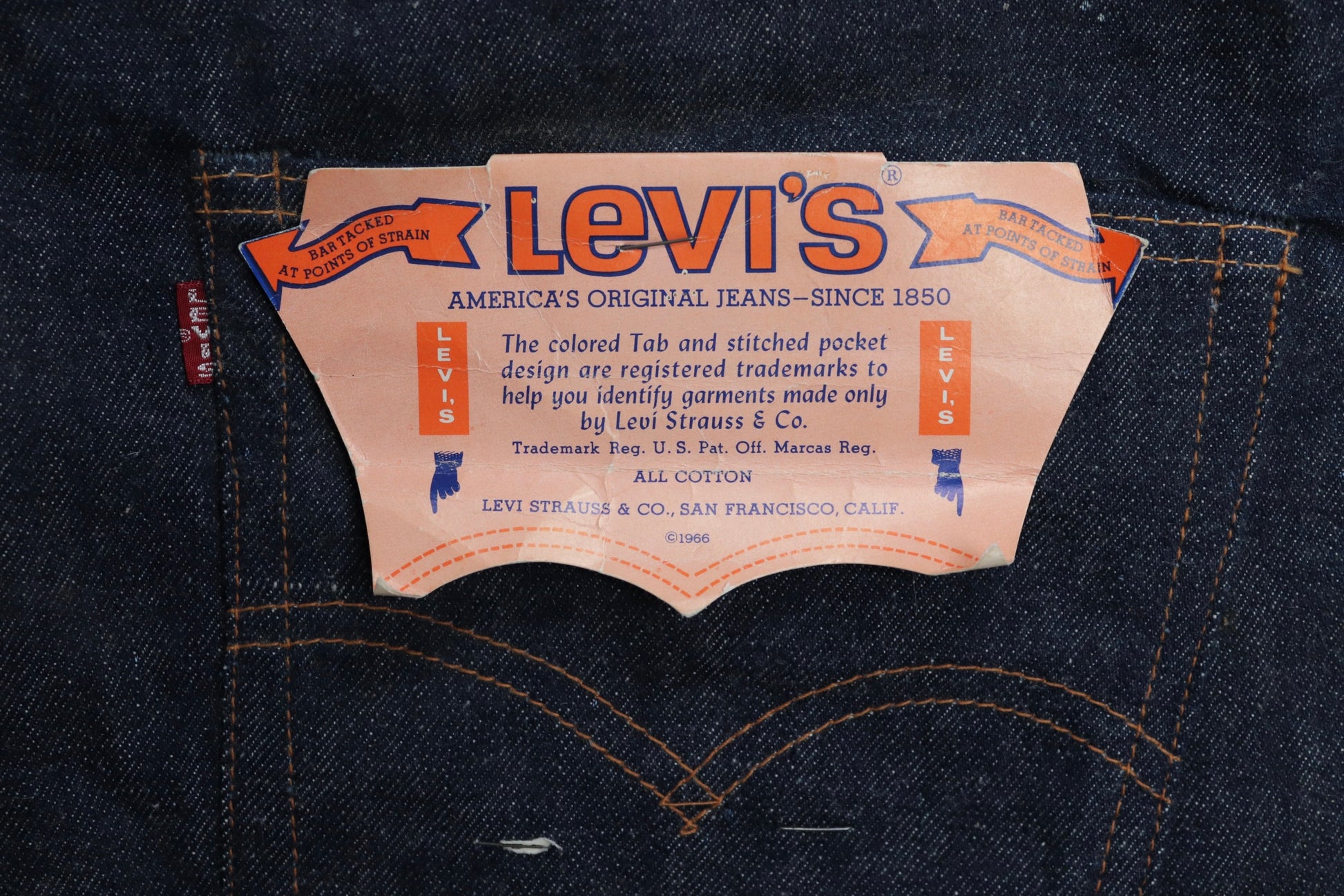 1966 Levis pocket flasher card