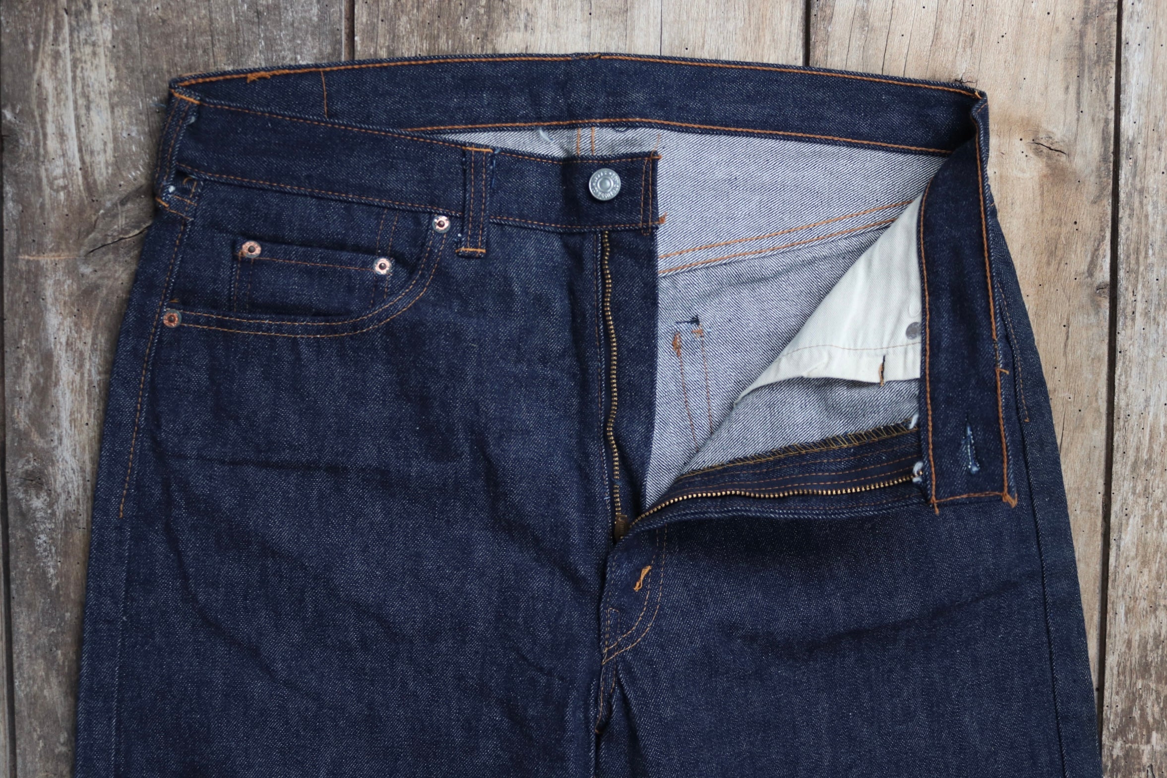 Vintage 1960s deadstock Levis 502 jeans - big E - rare selvedge