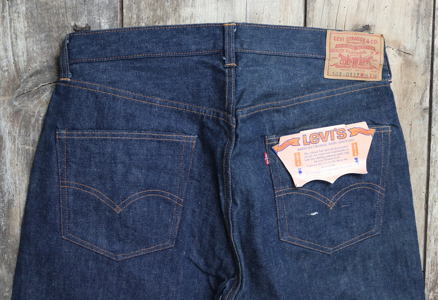 Deadstock 1960s Levis 502 selvedge jeans