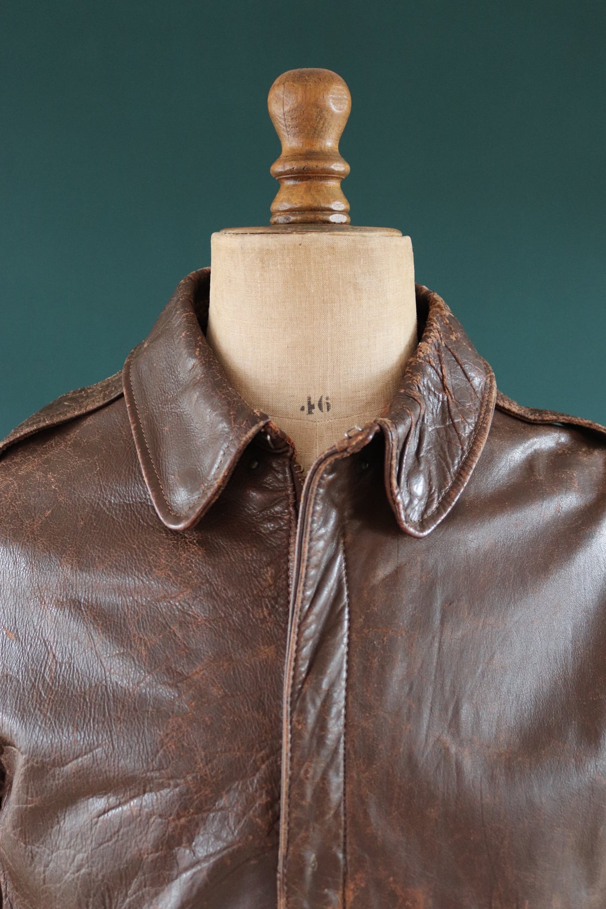 Vintage WW2 A-2 jacket - 1940s leather - Perry Sportswear - 46” chest