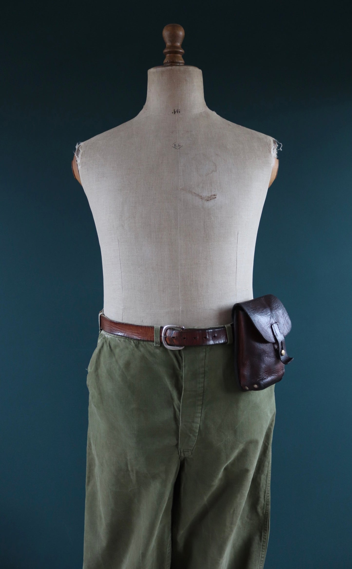 Vintage brown leather belt pouch - 1930s Swedish military bag - WW2 utility hip pouch - Ren Faire - dog walking waist bag - gift for him