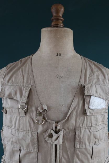 Vintage 1980s 90s fly fishing vest - wading utility waistcoat - 46" chest