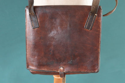 Vintage 1930s 30s 1940s 40s Swedish army military map brown leather document shoulder bag satchel luggage laptop work workwear chore