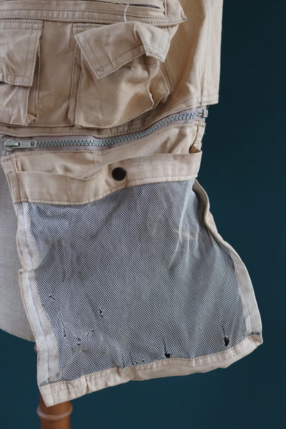 Vintage 1980s 90s wading vest - utility waistcoat - fly fishing - 46" chest