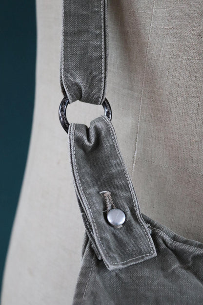 Vintage 1930s 30s WW2 era Swedish army military cotton cross body mattornist bag stamped musette