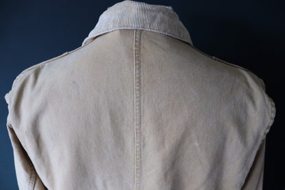 Vintage 1940s 40s tin cloth duck cotton canvas hunting shooting jacket 46” chest Red Head American workwear work chore