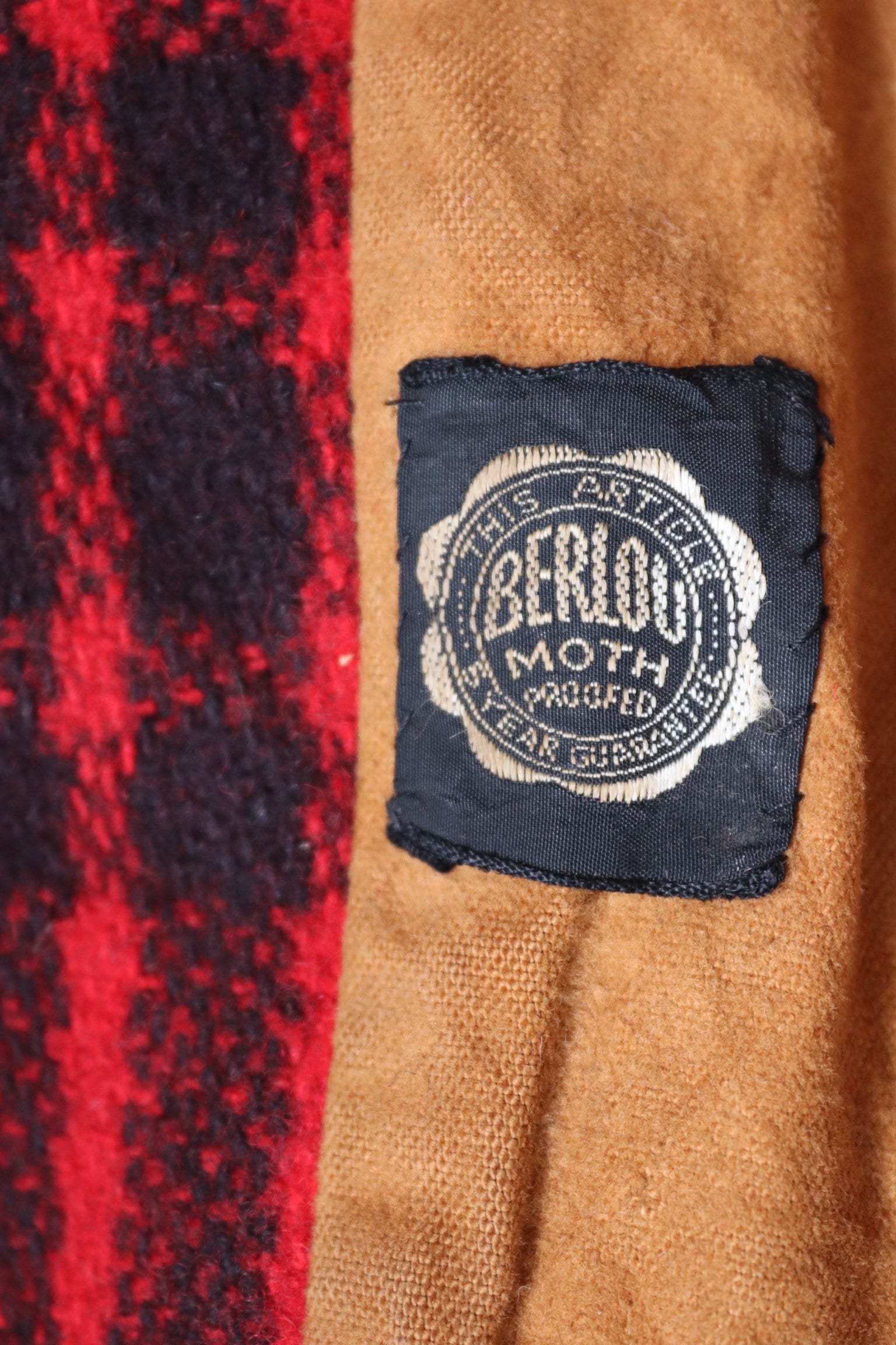 Vintage 1940S 40s 1950s 50s JC Higgins red black buffalo plaid wool checked jacket 48” chest hunting mackinaw