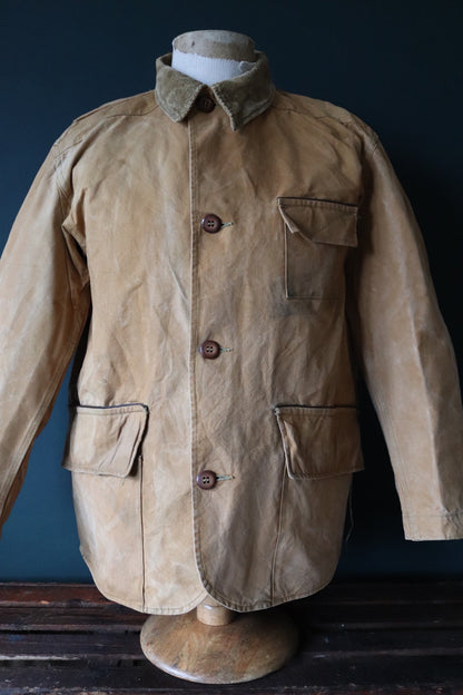 Vintage 1940s 50s workwear jacket - Utica Duxbak - duck cotton canvas - tin cloth hunting - 49” chest