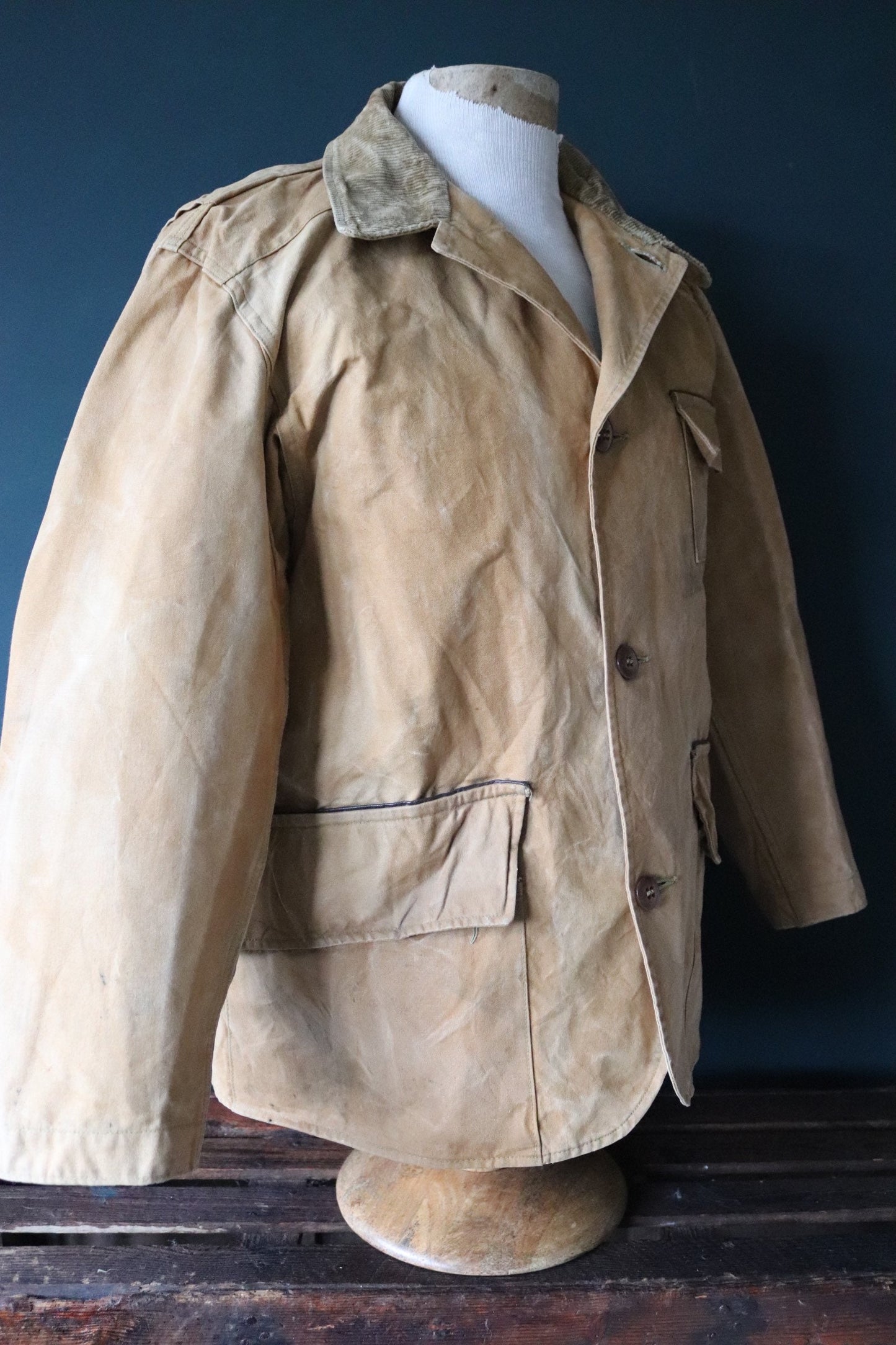 Vintage 1940s 50s workwear jacket - Utica Duxbak - duck cotton canvas - tin cloth hunting - 49” chest