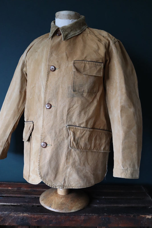 Vintage 1940s 50s workwear jacket - Utica Duxbak - duck cotton canvas - tin cloth hunting - 49” chest