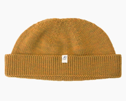40 Colori 100% merino wool fisherman’s beanie hat watch cap ochre yellow made in Italy