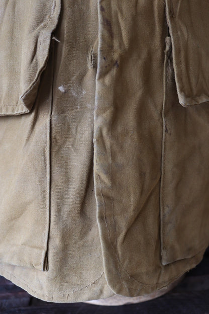 Vintage 1960s workwear jacket - Bullseye Bill hunting - tan brown duck cotton canvas - American chore - Talon zipper - 51” chest