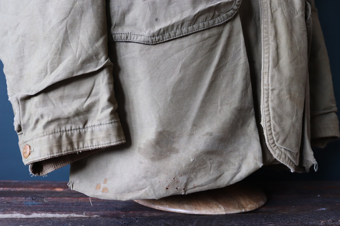 Vintage 1950s workwear jacket - green brown duck cotton canvas - American hunting - Talon zipper - 52” chest