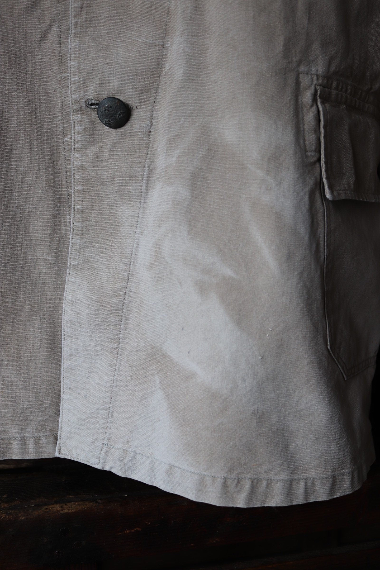 Vintage 1930s 30s 1940s 40s Swedish WW2 military civil defence army field cotton jacket tunic 46” chest work workwear chore