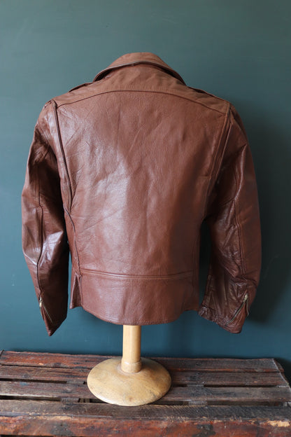 Vintage 1930s leather jacket - 1940s goatskin blouse - California Sportswear - Talon sunburst zipper - 42” chest - aviator
