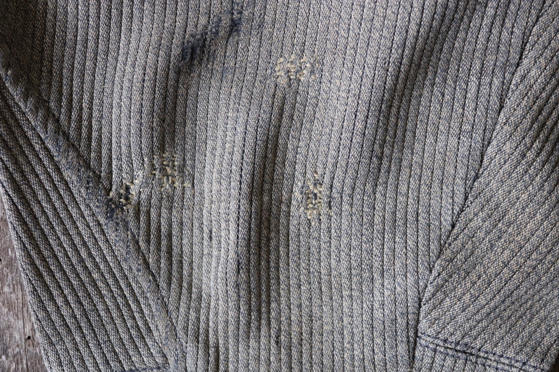 Vintage French workwear trousers 1950s brown pique coutil corduroy hunting riding breeches darned repaired 29” x 24.5” jodhpurs