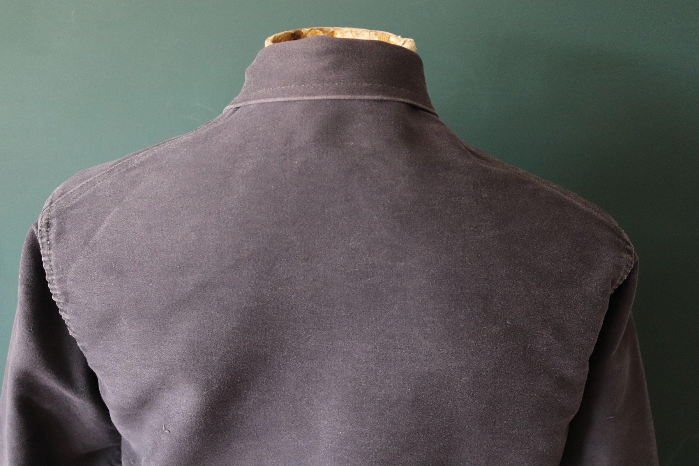 Vintage 1950s French black moleskin jacket - sun faded worwkear