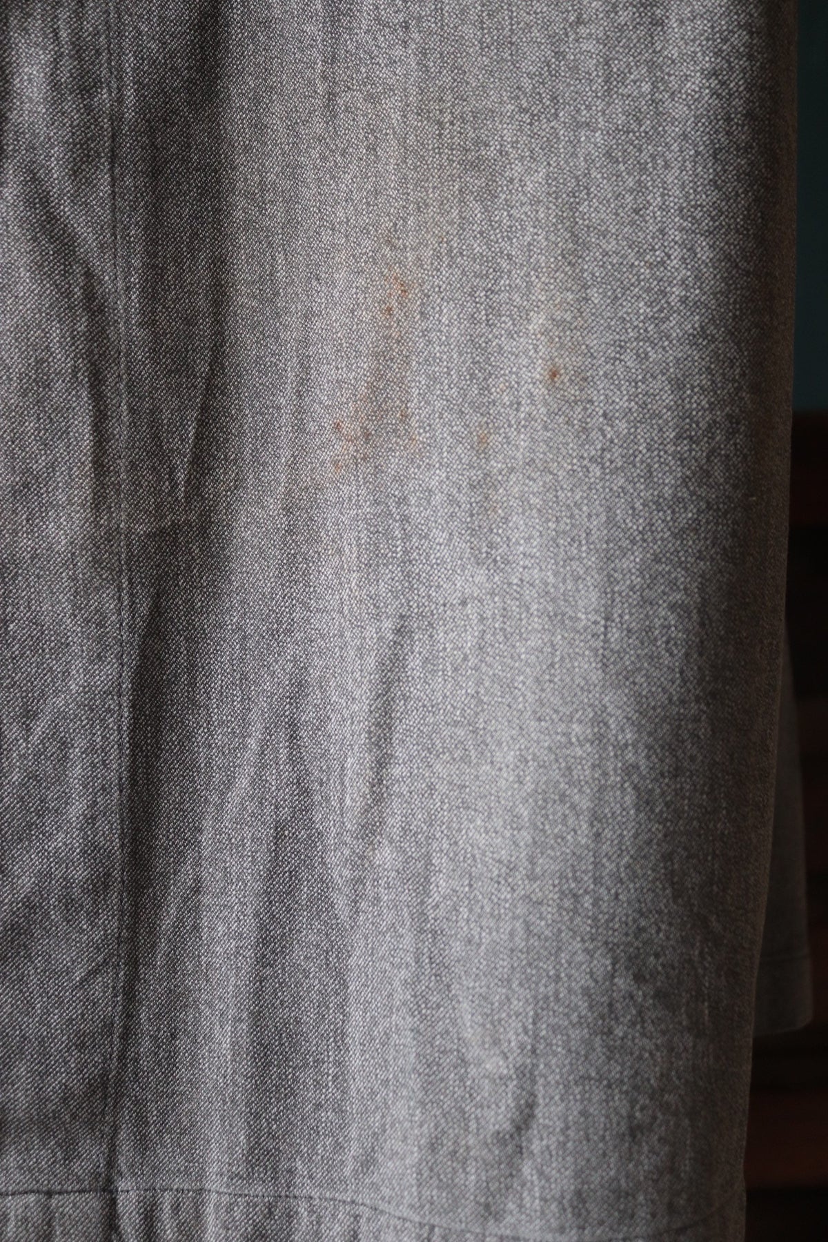 Vintage 1950s French workwear jacket - salt and pepper overalls - shop coat - 44" chest