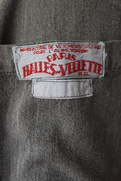 Vintage 1950s French workwear jacket - salt and pepper overalls - shop coat - 44" chest