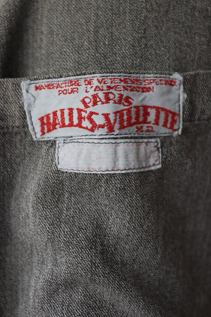 Vintage French workwear jacket 1950s salt pepper grey work coat overall factory machinist shopkeeper 44” chest