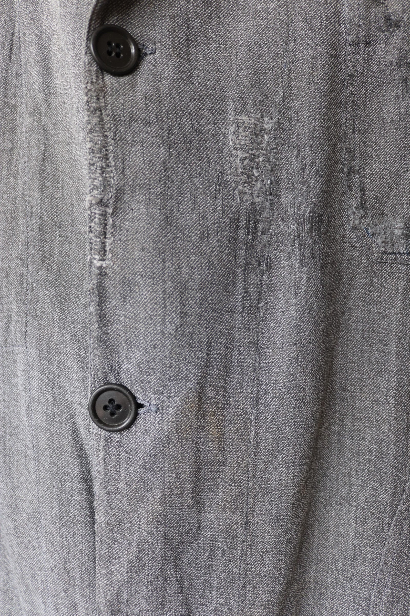 Vintage French workwear jacket - 1950s salt pepper grey work coat - factory or shopkeeper overalls - 44” chest