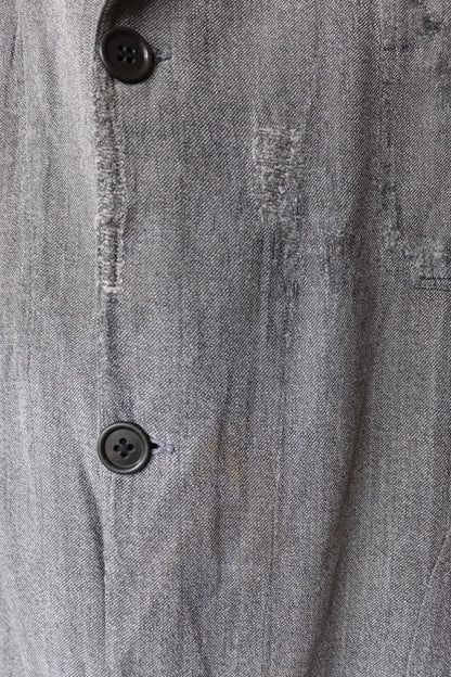 Vintage French workwear jacket 1950s salt pepper grey work coat overall factory machinist shopkeeper 44” chest