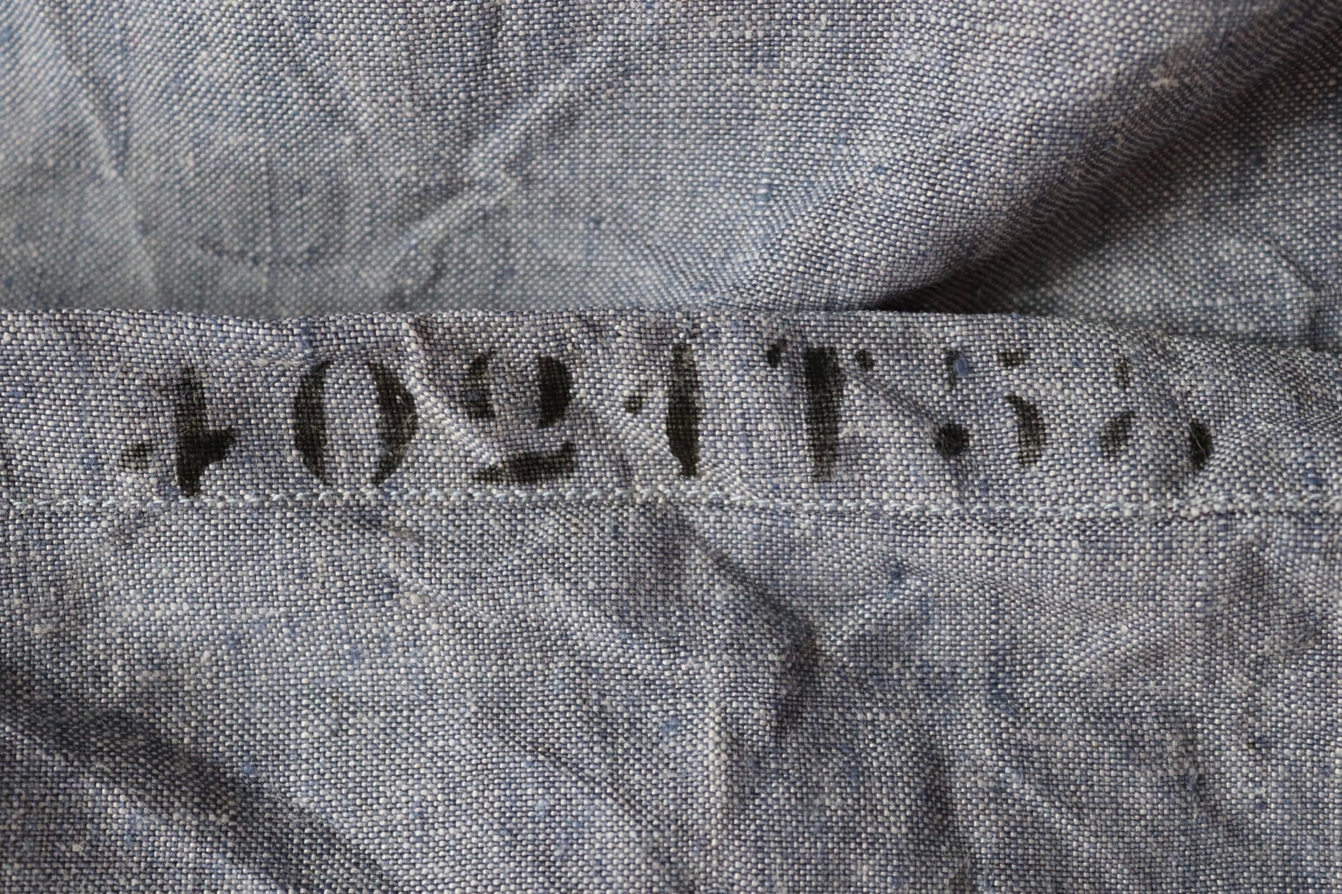 Vintage French linen shirt Marine Nationale 1960s Navy naval crackerjack bib top jumper indigo 43” chest military workwear work sailor