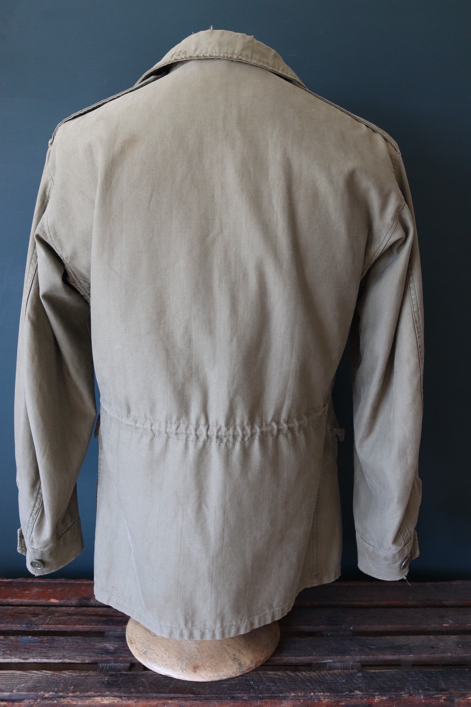 Vintage 1940s 40s US army military M-43 M43 M 43 field utility jacket olive green WW2 41” chest