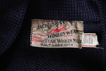 Vintage 1950s wool varsity cardigan - Ivy style - chenille patch - 38" chest