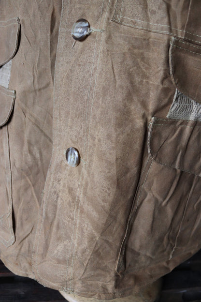 Vintage CC Filson tin cloth paraffin waxed cruiser jacket 49” chest workwear work chore waterproof hunting