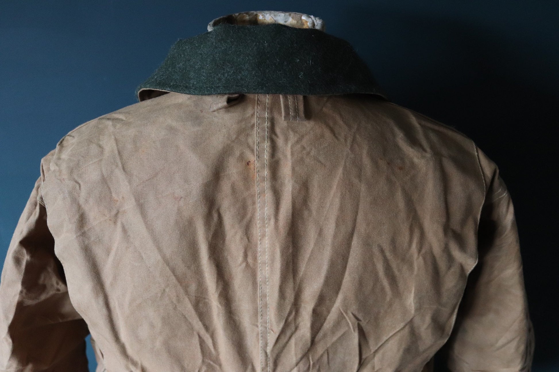 Vintage CC Filson tin cloth paraffin waxed cruiser jacket 49” chest workwear work chore waterproof hunting