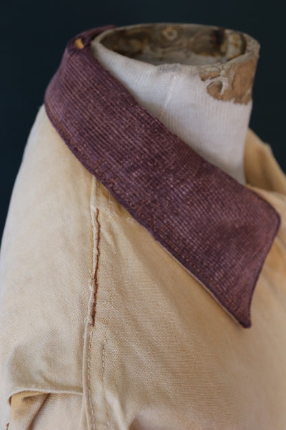 Vintage 1950s workwear jacket - Hinson Bodyguard - tan brown tin cloth cotton canvas - waterproof hunting - 47" chest - American chore