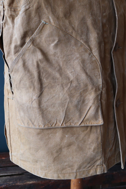 Vintage 1970s 70s 1980s 80s Duxbak duck cotton canvas tin cloth hunting shooting jacket 45” chest workwear work chore