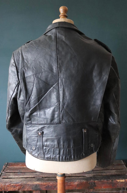Vintage 1950s 50s leather jacket Buco PJ27 PJ-27 black steerhide biker police 46” chest biker motorcycle