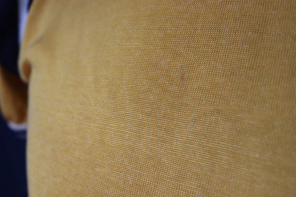 Vintage 1960s 60s 1970s 70s Empire American yellow 60/40 rayon cotton durene t shirt sports sportswear ringer 36” chest baseball Union Made