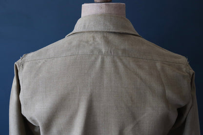Vintage 1940s 40s WW2 era US Army gas flap wool field utility shirt 40” chest gussets darned