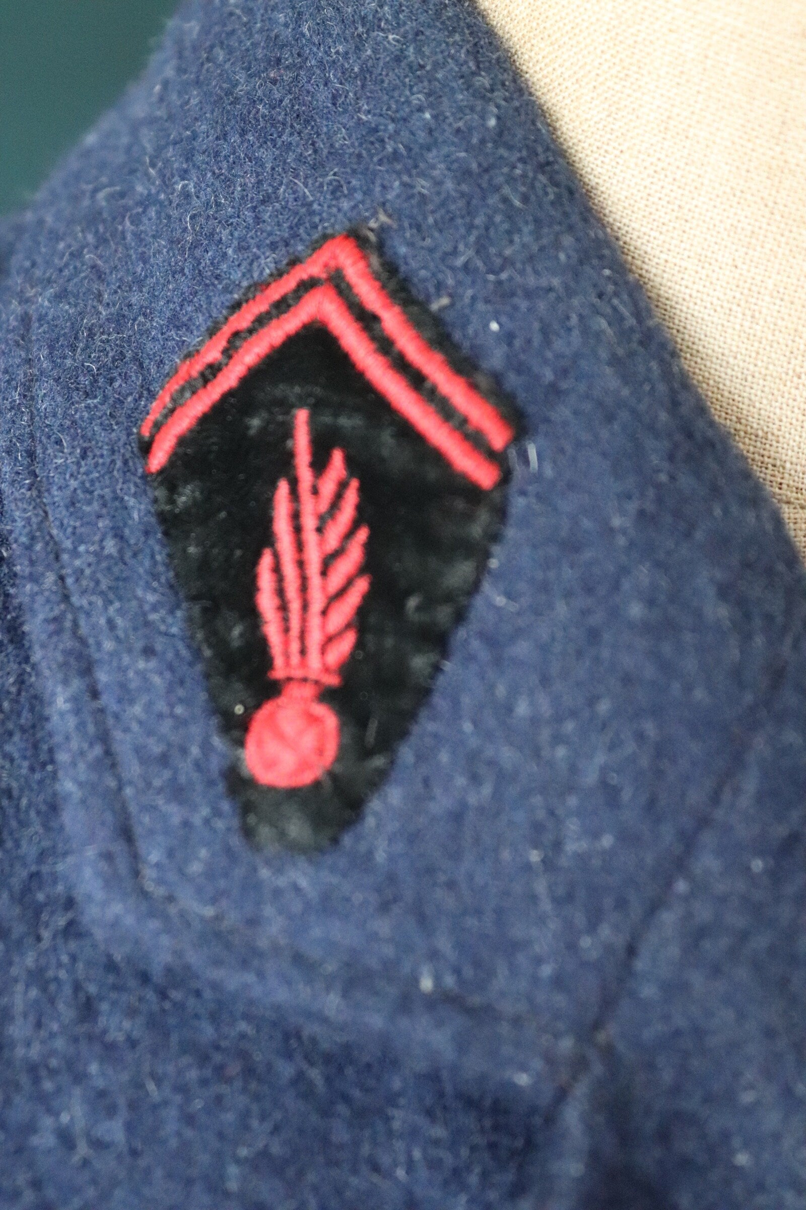 Vintage 1930s wool jacket French workwear Belle Jardiniere indigo blue fireman’s sapeurs pompiers 41” chest