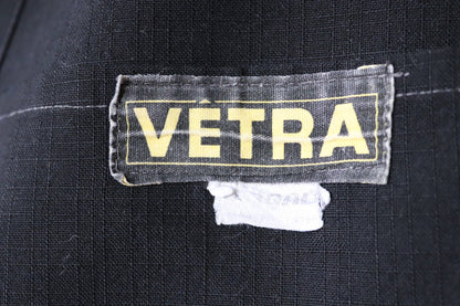 Vintage French workwear jacket 1950s 1960s Vetra black work chore coat maquignon duster machinist 46” chest