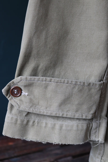 Vintage French army jacket 1950s M47 M 47 field utility military 47” chest khaki green